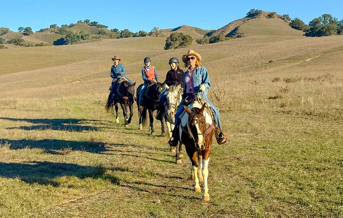 women on horseback trail riding at Alisal Ranch California